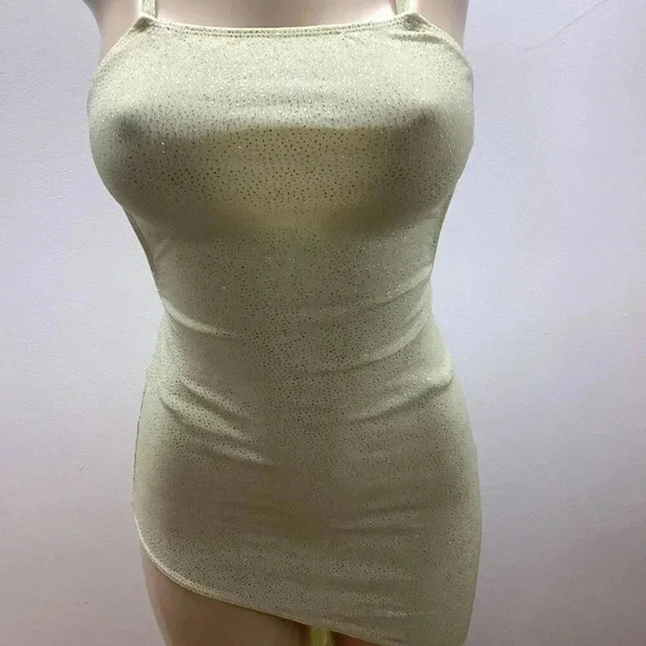 Zuliana Size Small Vintage Green Shimmer Hi Low Dress. New With Tags. - Picture 2 of 5